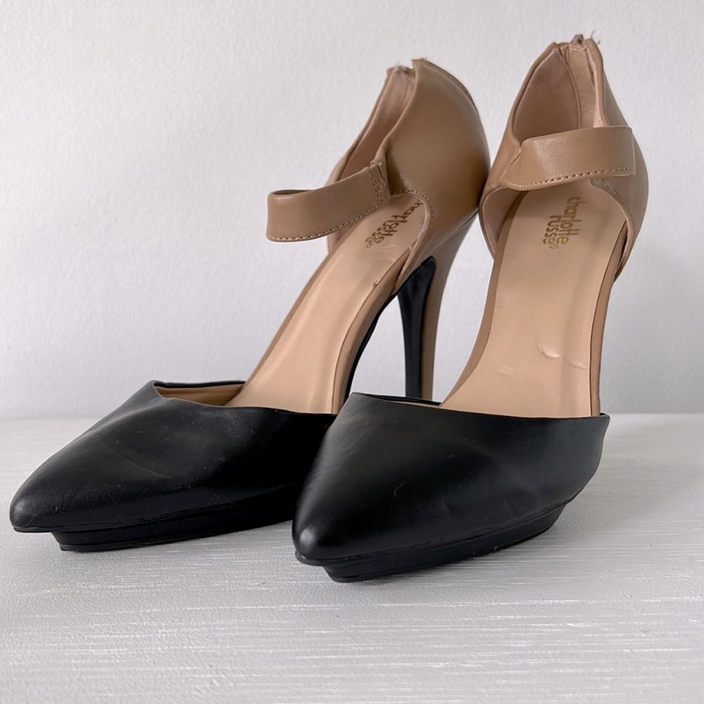 NEW • Pumps - Size 9 US - BlackTan - 4 inch tall - BackZipper